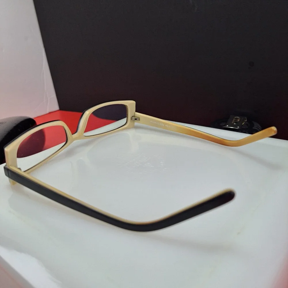 Bebe Rock-it Eyeglasses Womens 52-15-140 Black Tan Excellent Rectangular Frames